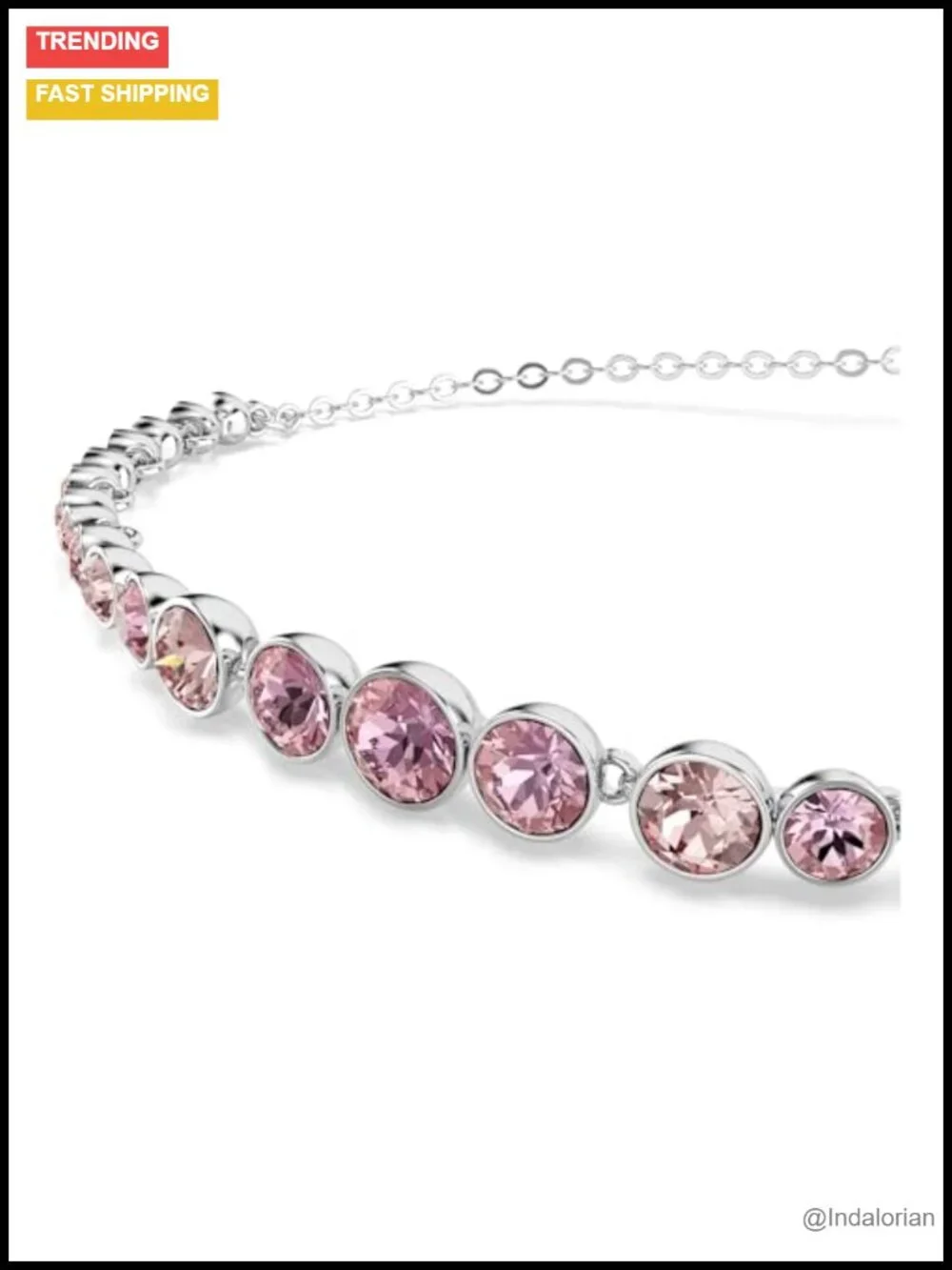 Swarovski Emily Tennis Bracelet Adjustable Bolo Rhodium Finish